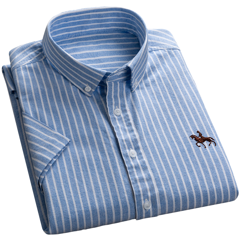 

2021 New Brand Top Quality Summer Pure Cotton Mens Formal Shirts Short Sleeve Business Office Regular Fit Breathable Best Npif, 3gc-d905