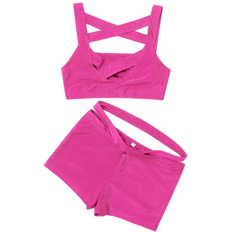 

YiZYiF Children Sports Clothing Running Suit for Boys Girls Breathable 2Pcs Set Crop Top Pants Casual Tracksuit for Gym Workout, Black