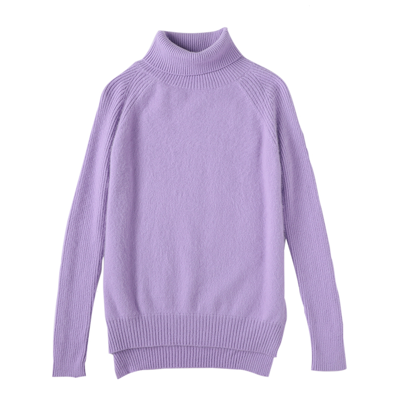 

New pure 100% vison cashmere women's mesh sweater tops autumn turtlenecks high female pullovers long sleeve solid color, Riguanghuang