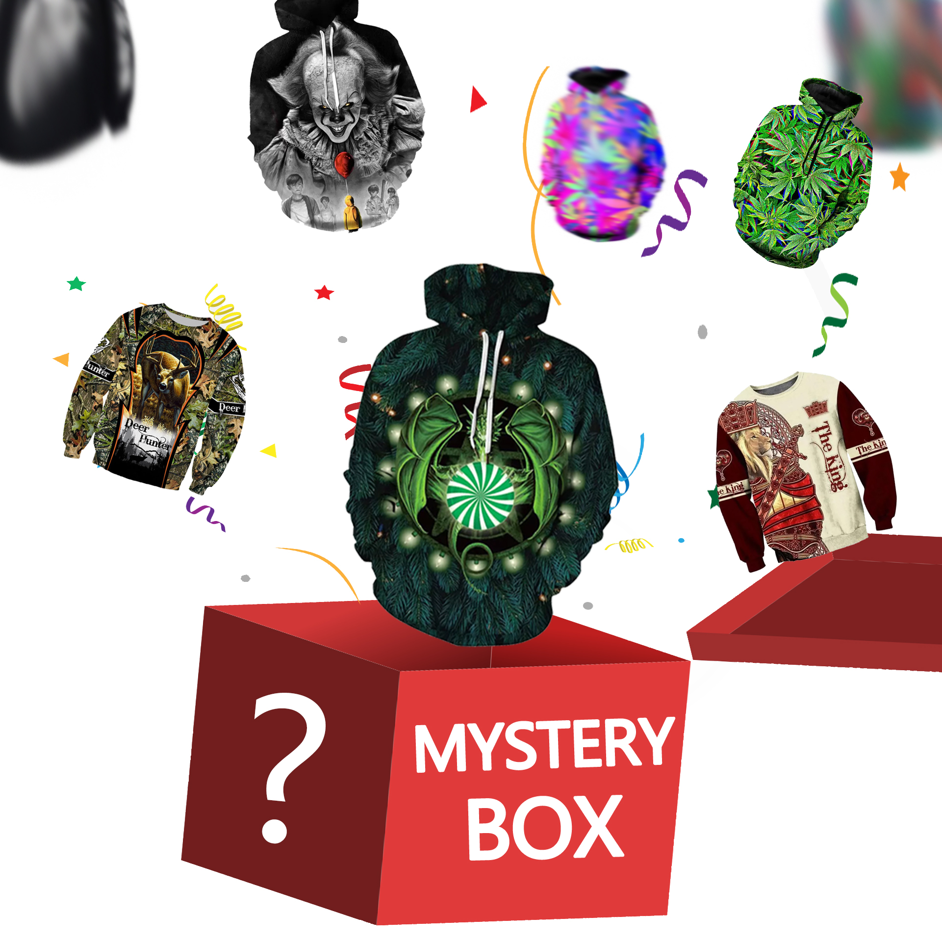 

The Lucky Mystery Toy Gift Box Has A Chance To Open: Sweatshirt Random Style, Black