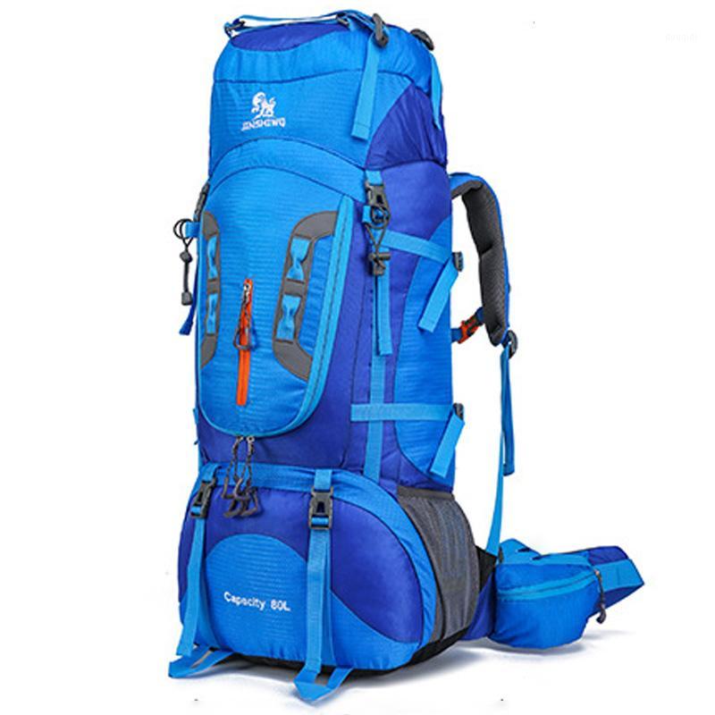 

80L Camping Hiking Backpacks Big Outdoor Bag Backpack Nylon superlight Sport Travel Bag Aluminum alloy support 1.65kg1, Black