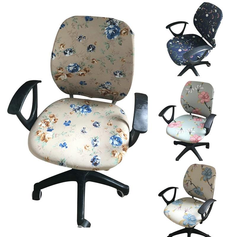

1Set Universal Office Chair Cover Spandex Stretch Seat Covers Flower Printed Elastic Rotating Lift Armchair Slipcover Computer