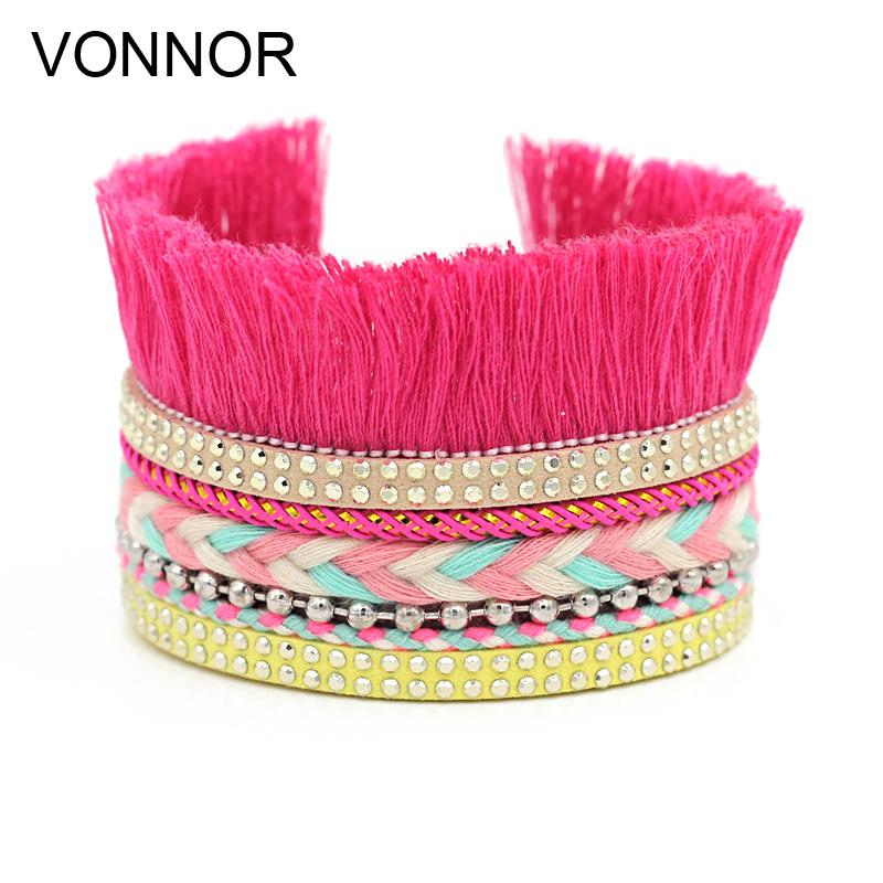 

VONNOR Jewelry Bracelets for Woman Boho Colorful Tassel Bracelet Wrist Cuff Accessories Female Gifts