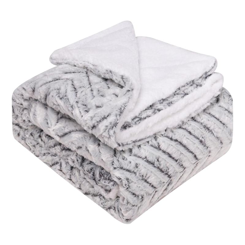 

Luxury Throw Blanket Faux Fur Home Decor Travel Living Room Warm Cozy Super Soft Lightweight Washable Fluffy Couch For Sofa Bed