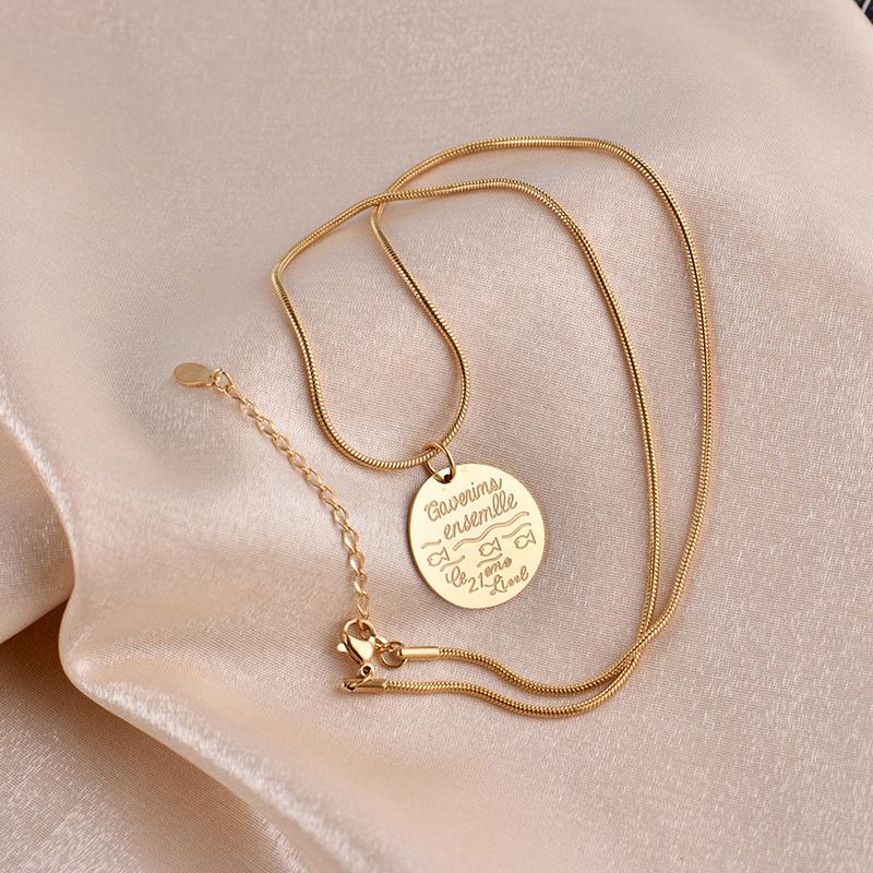 

no fading Rivca Fashion gold fish snake chain necklace Stainless Steel Women Jewelry charm chain Simple necklace Girlfriend gift