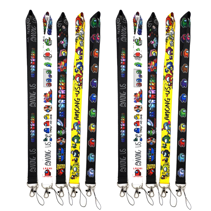 

20pcs Amongus Game New Cartoon Neck Strap Lanyards Badge Holder Rope Pendant Key Chain Accessories Gift