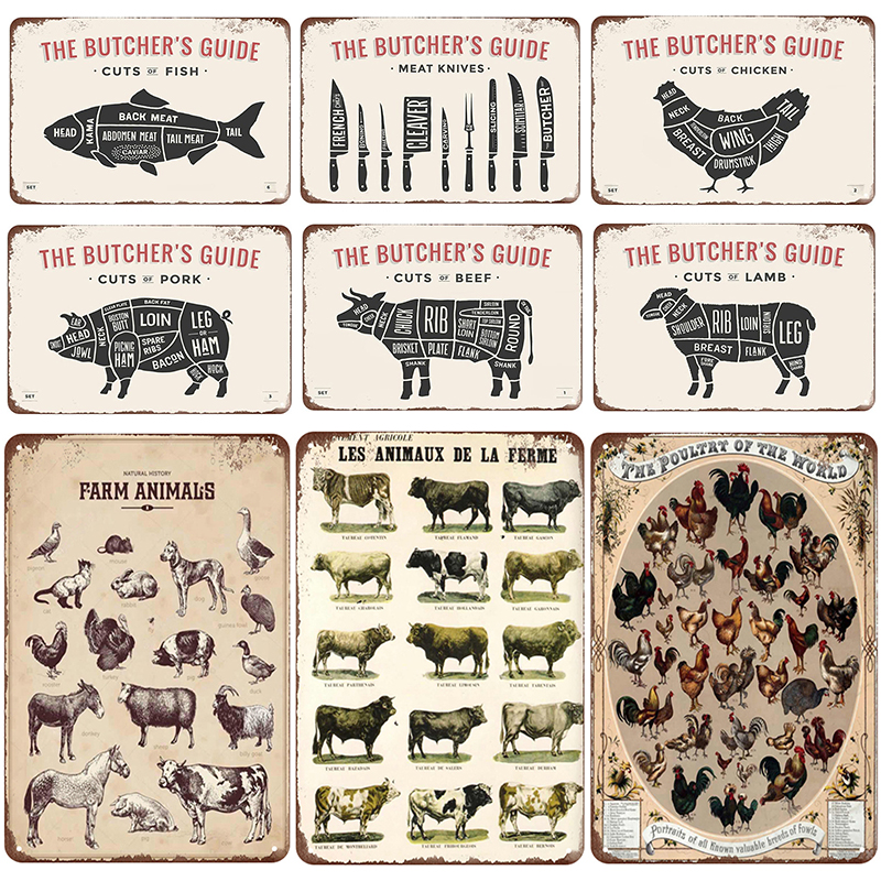 

2021 Funny Cut Animal Plaque Metal Vintage Tin Sign Pin Up Shabby Chic Decor Metal Sign Vintage Bar Decoration Retro Poster Pub Metal Plate