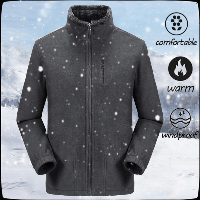 

Men's Jacket Men's Casual Autumn Winter Long Sleeve Zipper Fleece Outdoor Add Wool Coat Tops Winter Coat Park1, Black