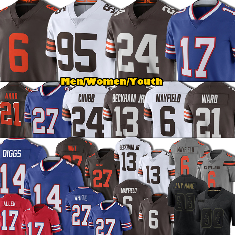 

24 Nick Chubb Jersey 17 Josh Allen 6 Baker Mayfield 80 Jarvis Landry 95 Myles Garrett 21 Denzel Ward Tre'Davious White 95 Kyle Williams Men