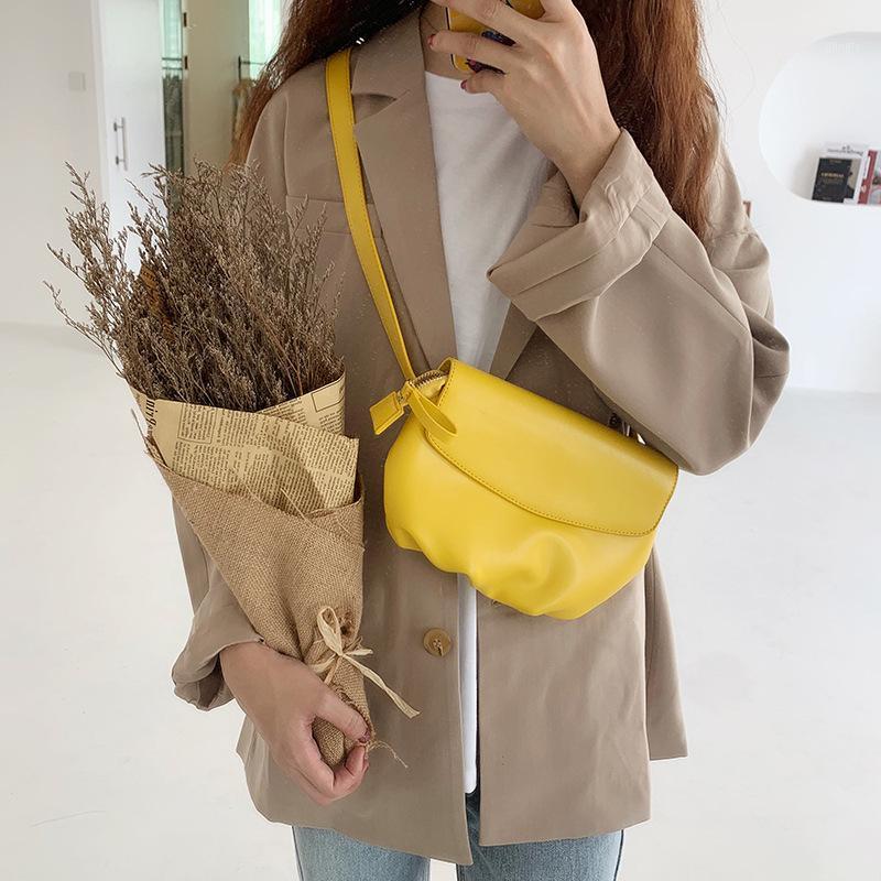 

2020 new shoulder bag women's casual fashion Korean small crossbody bag chest bright color ladies1, Black