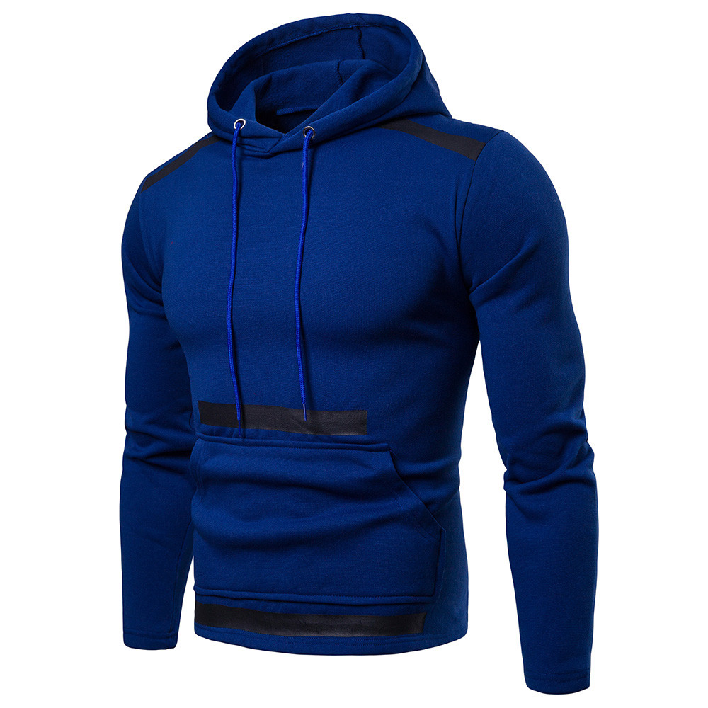 

Hoodie Sweatshirt For Men 201 Fashion Men Hooded Long Sleeve Autumn Winter Patchwork Hoodies Top Blouse Tracksuits Casual, Blue