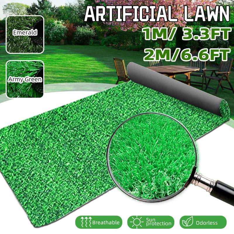 

Artificial Turf For Golf/Soccer Fields Indoor/Outdoor Landscape Decorative Fake Grass Garden Floor Protection Carpeting Green1, Emerald dense