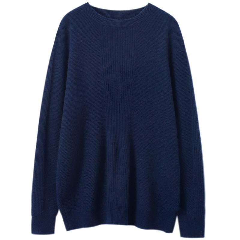 

100% Cashmere Sweater Men 2020 Quality Long-Sleeved Thick Warm Plus Size Loose Soft Pullover, Gray
