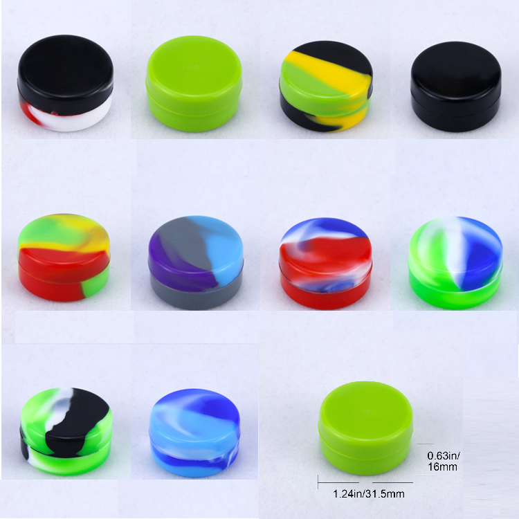 

wax containers silicone box 2ml -3ml - 5ml-7ml silicon container food grade jars dab tool storage jar oil holder for vaporizer vape