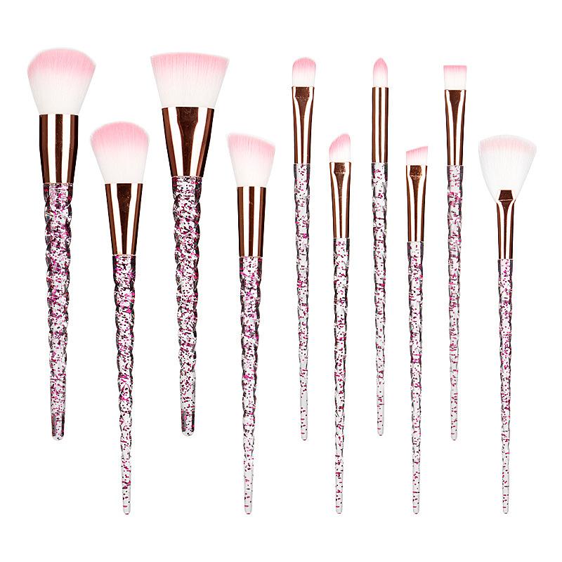 

New 10 Scallion Powder Spiral Handle Makeup Brush Set, Blush Eye Shadow Brush Beauty Tool