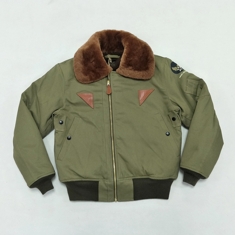

B-15A flight jacket for man Air Force usaf military uniform bomber b15 ATQC, Khaki green.