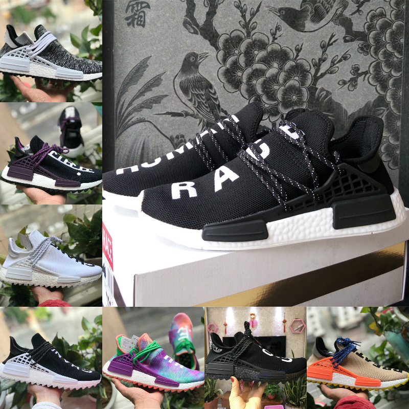 

2021 New NMD HUMAN RACE Pharrell Williams Men Women Running Sport Designer Shoes Nmds Black White Primeknit Outdoor Running Sneakers V69, F1011