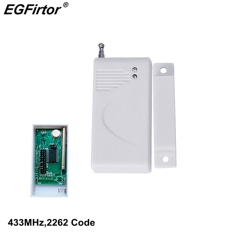 

433MHz 2262 Code Wireless Window Door Sensor Magnetic Contact Wood Door Alarm Detector For Wireless GSM Home Alarm Panel