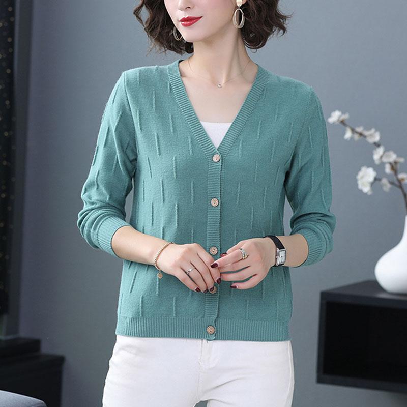 

Women solid Sweater Jacket Spring Autumn Casual Girls 2021 New Korean Sweet Flower Knitted Cardigan Coat Women Tops, Black