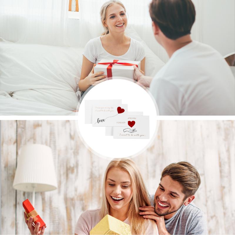 

6Pcs Valentine's Day Blessing Cards Heart Greeting Cards (Horizontal, Envelope