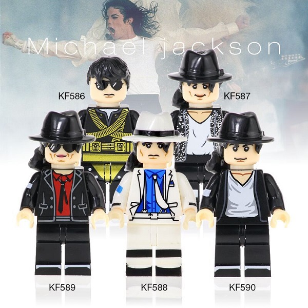 

2020 New Arrival Original anime minifigure assemble building block Singer Michael Jackson action figure toy for kid