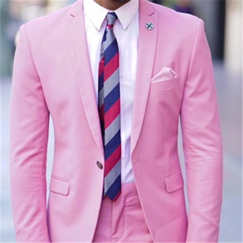 

Latest Coat Pant Designs Hot Pink Style Men Suits 2 Pieces(Jacket+Pants+Tie) Colorful Slim Fit Party Blazer Custom Made 090, Custom color