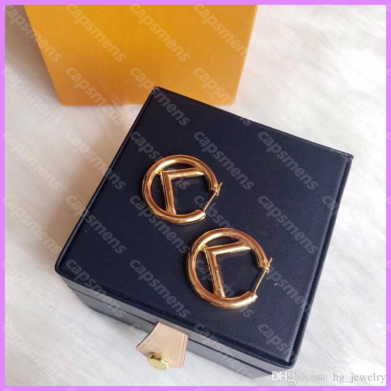 

Women Earring Designer Earrings Luxurys Designers Jewelry Gold Color Fashion Letter F Round Earrings Street Party Wedding Gift Mens D217313F