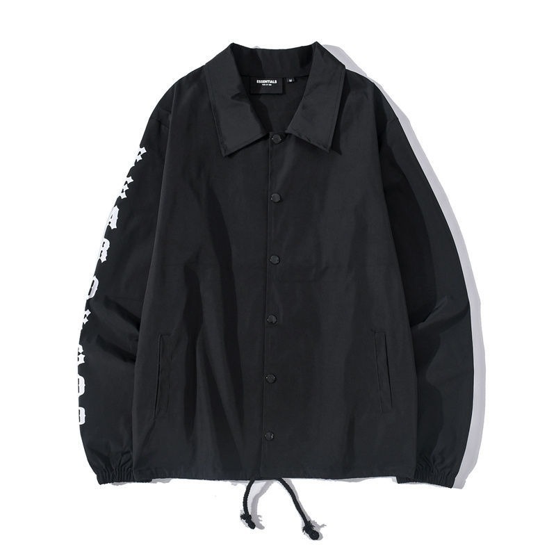 

Jesus Coach coat Limited Edition Thin Jacket Loose Casual Lapel 2121, Black
