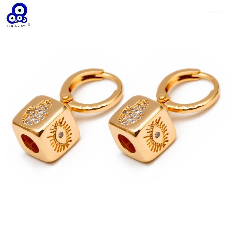 

Lucky Eye Micro Pave Hamsa Star Evil Eye Drop Earrings Gold Color Ear Rings Square Dangle Earrings for Women Girls Jewelry BD1861