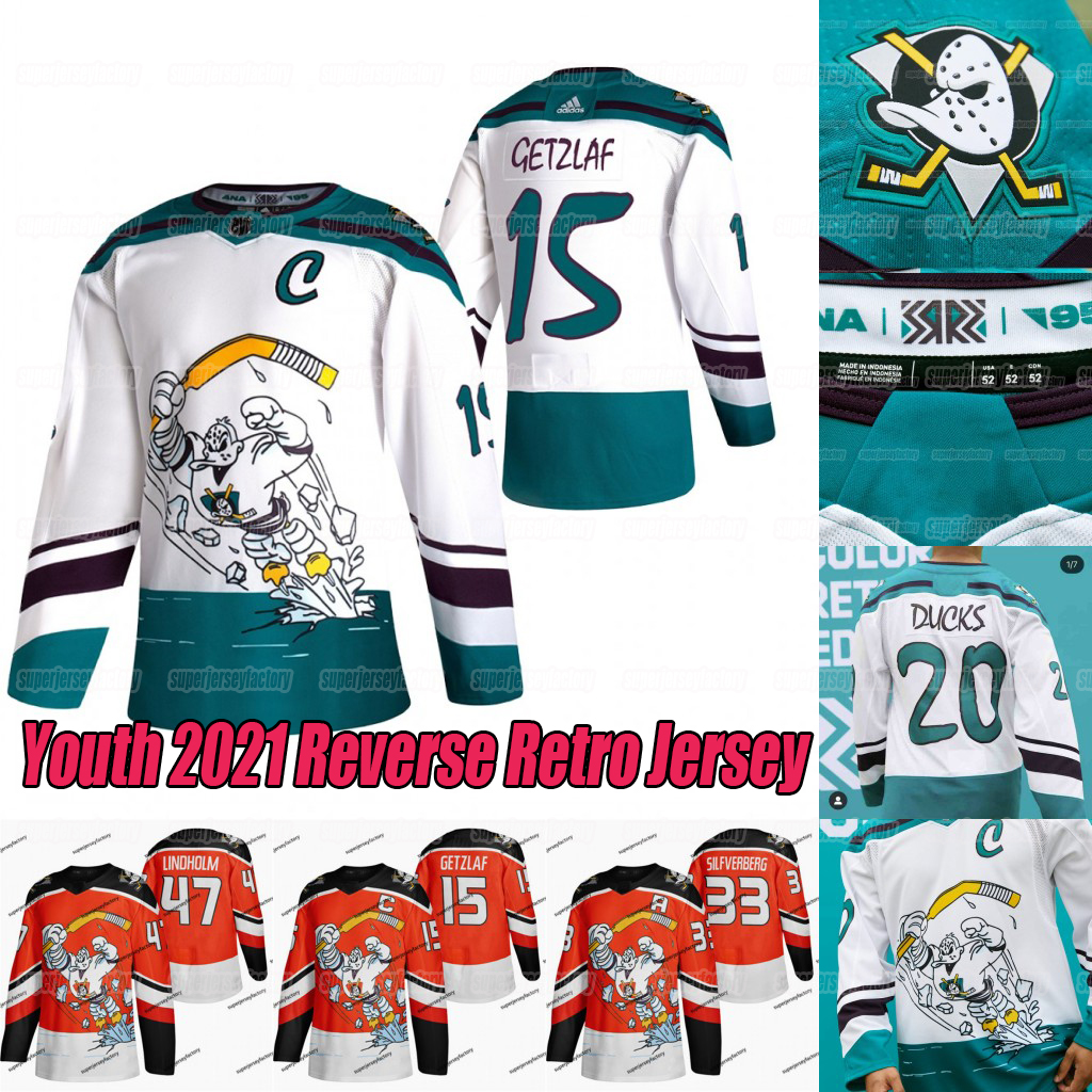 

Youth Anaheim Ducks 2021 Fourth Reverse Retro Ryan Getzlaf John Gibson Rickard Rakell Ryan Kesler Jakob Silfverberg Welinski Lettieri Jersey, Black;red