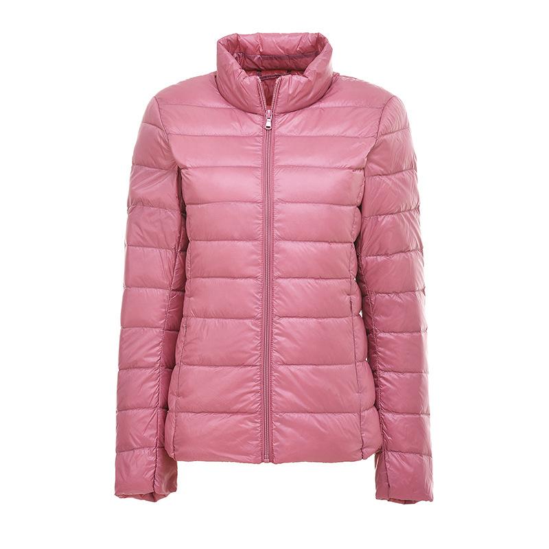 

Womens Autumn Winter Jackets Lightweight Ultra-thin Fashion Ladies Slim Overcoat Warm Duck Down Plus 3XL 4XL Female Casual Coats, Black