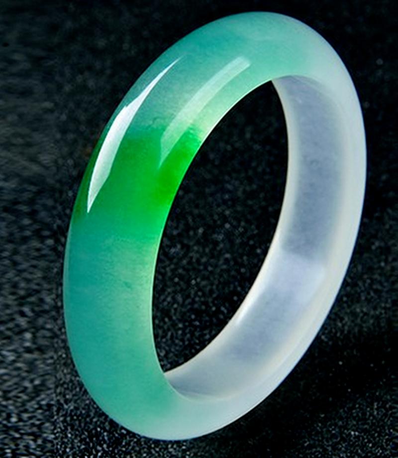 

Bangle Natural 56-64mm100% Green White Quartzite Jade Jadeite Bracelet