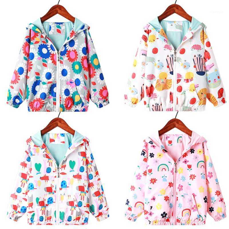

New Hoody Children Toddler Infant Kids Baby Boys Girls Long Sleeve Animals Hand Print Jacket Coat Hooded Outerwear1, T034 rainbow flowers