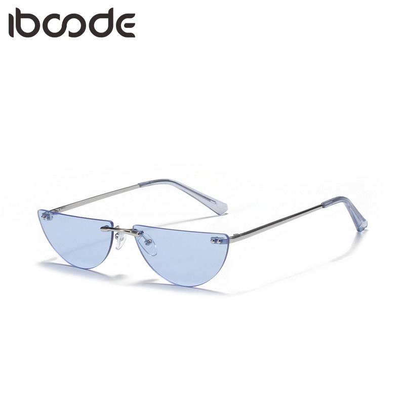 

iboode Sunglasses Women Men Fashion Popular Rimless Vintage Driving Sun Glasses Candy Color Eyewear Shades UV400 Male Goggle New
