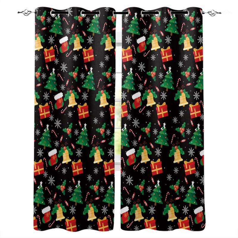 

Christmas Pattern Home Decor Window Curtains Bedroom Kitchen Curtain Panel Curtains for Living Room1, As pic