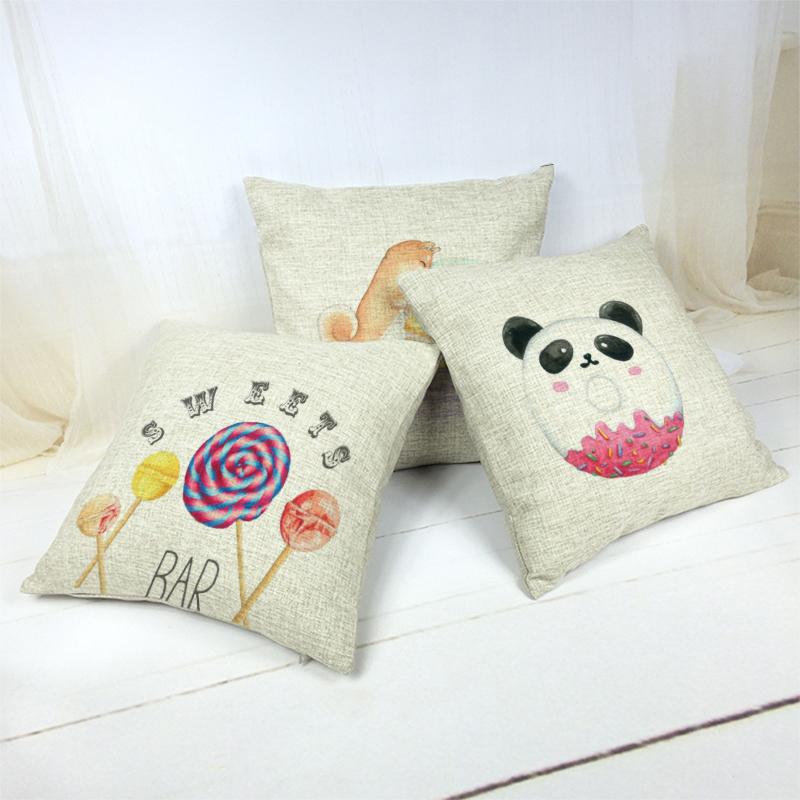 

2020 New Cartoon Style Letter Pattern Cushion Cover 45X45 Cotton Linen Children'S Favorite Furniture Sofa Decorative Pillowcase