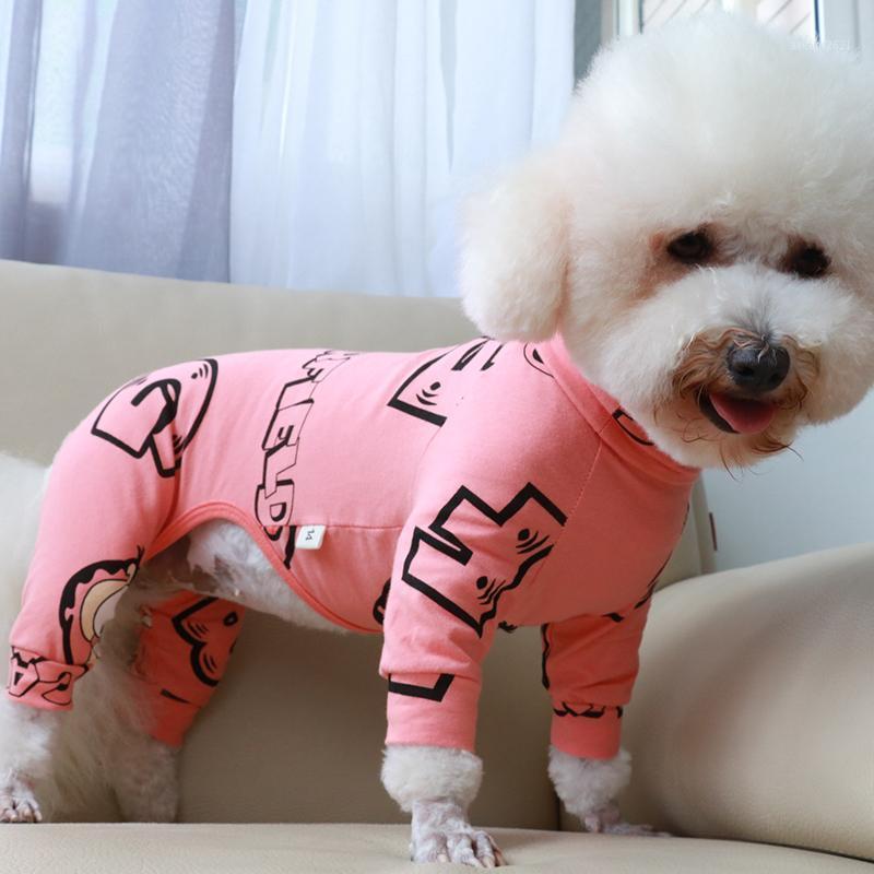 

Pet Dog Jumpsuit Thin Puppy Clothes Printed Overalls For Small Dogs 100%Cotton Pajamas Chihuahua Poodle Stretchy Bottoming Shirt1, As shown