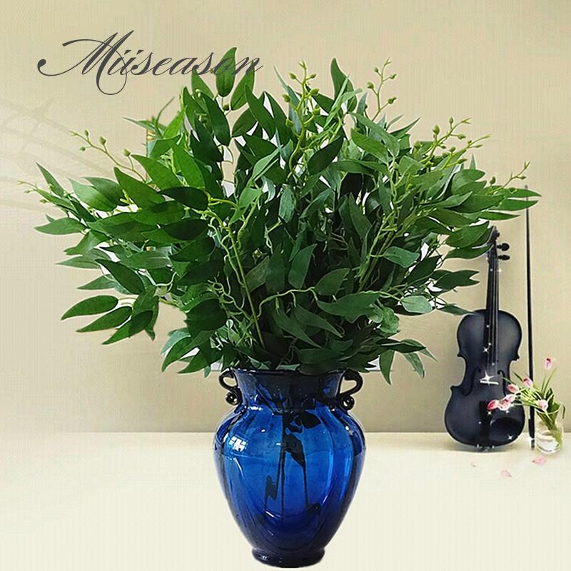 

Artificial willow bouquet fake leaves for Home Christmas wedding decoration jugle party willow vine faux foliage plants wreath, White