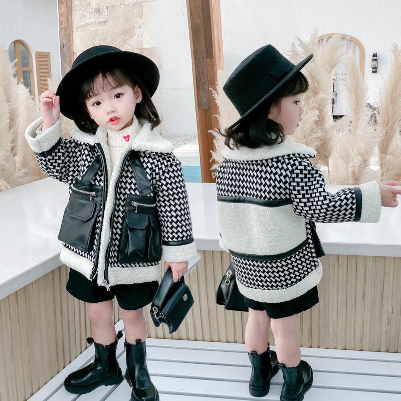 

Cute Black PU Baby Girls Winter Autumn Warm Jacket Fur Coat Thick Long SleevePlus Velvet Formal Soft Party Kids Overcoat Outwear, Pant