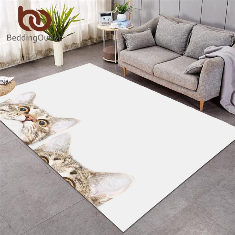 

BeddingOutlet Cut Cat Carpets for Living Room Curious Kittens Rectangle Area Rug 3D Print Tapete Pet Animal Cat Lovers Floor Mat