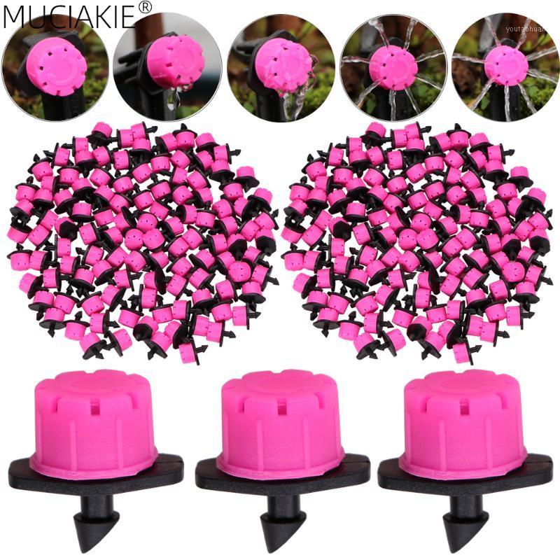 

MUCIAKIE 30-1000PCS Pink Adjustable Watering Emitters Garden Irrigation 8-Holes Sprinklers 1/4'' Barb Nozzles Greenhouse Spray1, 30pcs