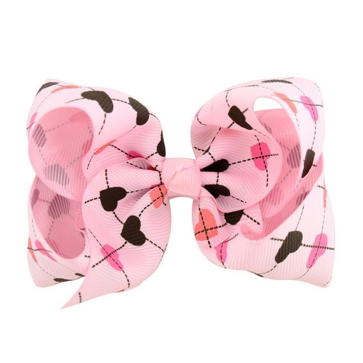 

24pcs Free Shipping Cute Pink Valentines Day Love Hair Bow, Pearl pink