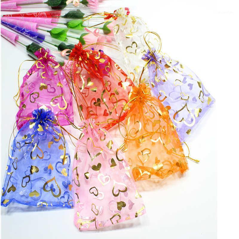 

100PCS/lot 9*12cm Jewellery Pouches Packing Organza Gift Bags Love Wedding Party Christmas Candy Bags Party1