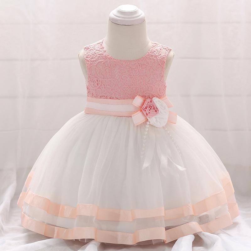 

Summer Baby Girl Princess Dress For Baby 1-3 Year Birthday Dress Infant Christening Party And Wedding Newborn Clothes1, Pink