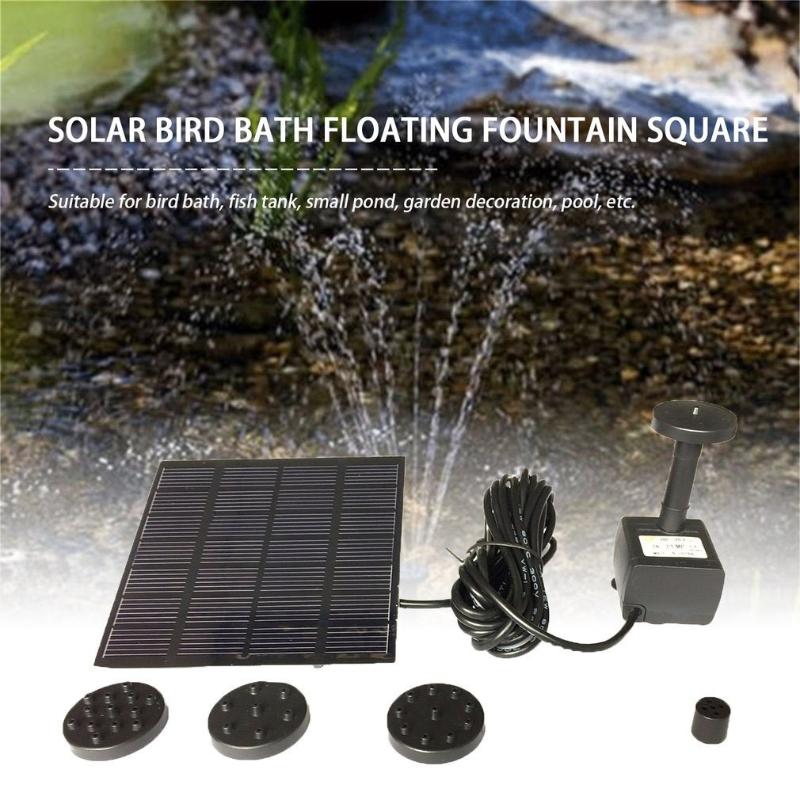 

Fashion Square Shape Solar Panel Water Pump Kit Fountain Pool Garden Pond Submersible Watering Bird Bath Tank Set Drop Shipping, As pic