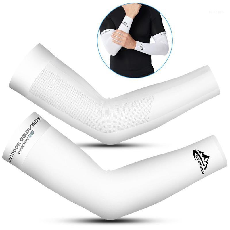 

1 Pair Cooling Arm Sleeves Men Women UV Sun Protection Long Arms Sleeves Cover for Cycling Driving Running Football Basketball1, White