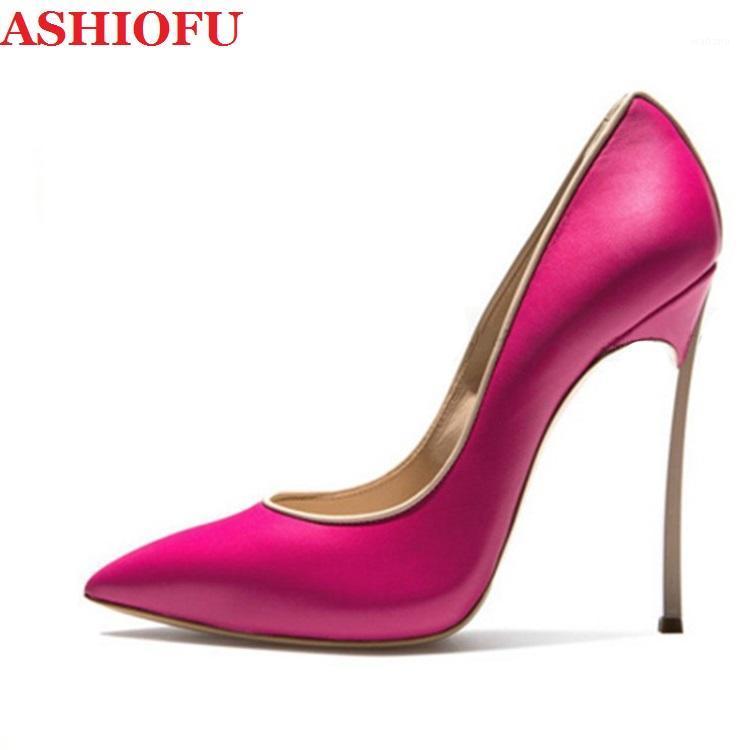 

ASHIOFU New Hot Sale Women's High Heels Pumps Plating&Multicolors Classic Party Dress Shoes Slip-on Evening Fashion Court Shoes1, White
