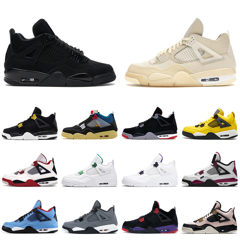 

Basketball Jumpman Shoes 4 4s 2021 New Arrival University Blue Mens Womens Hot Punch Royalty Sail White Off fashion Sport Sneakers Trainers, D4 new bred 36-47