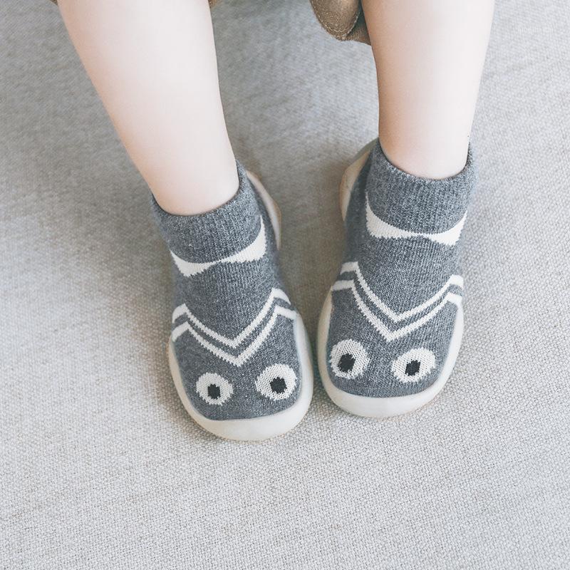 

Children anti-slip shoes newborn baby girl cotton non-slip floor socks baby boy rubber sole cartoon indoor socks shoes1, White