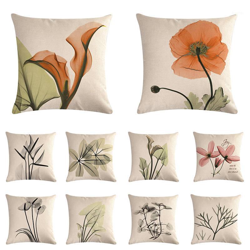 

Beautiful Watercolor Flower Cushion Cover Print Linen Affection Sofa Seat Home Decorative Throw Pillow Case Housse 45*45cm i8641, I86402